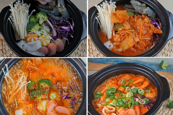 Chuẩn bị bày trí và nấu mì cay