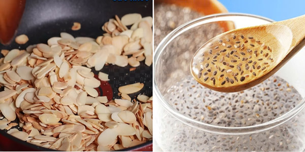 Rang hạnh nhân và ngâm hạt chia
